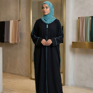 Hand work zoom fabric abaya